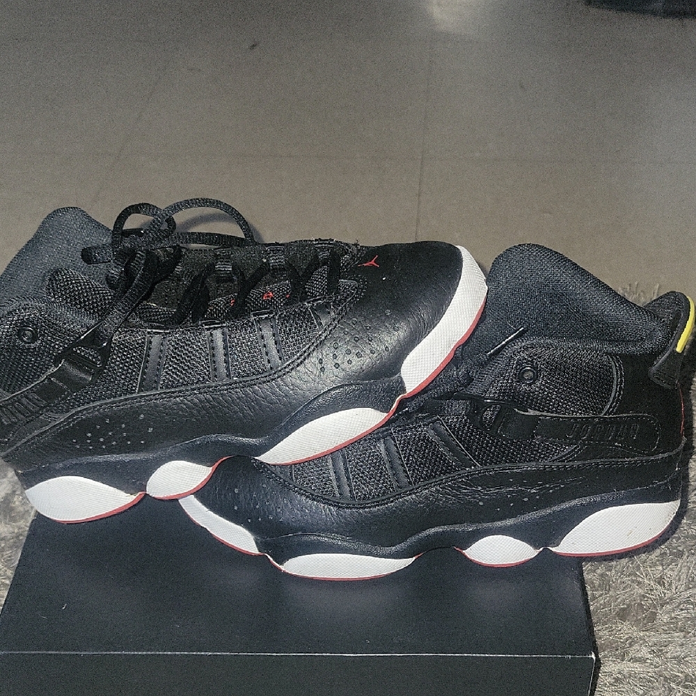 Jordan Kids Black and Red Sneakers